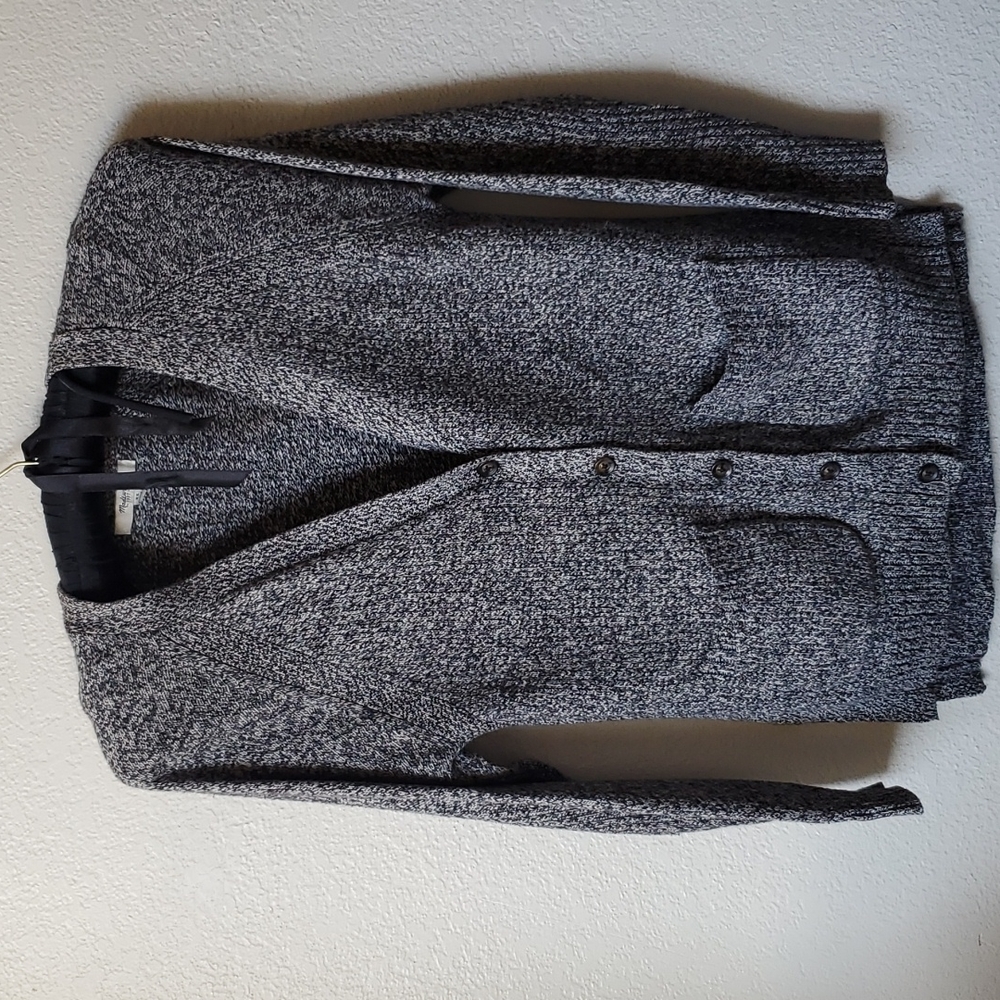 Madewell cardigan high low black & white XS